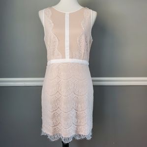 NWT Boutique Andree nude and lace dress size L